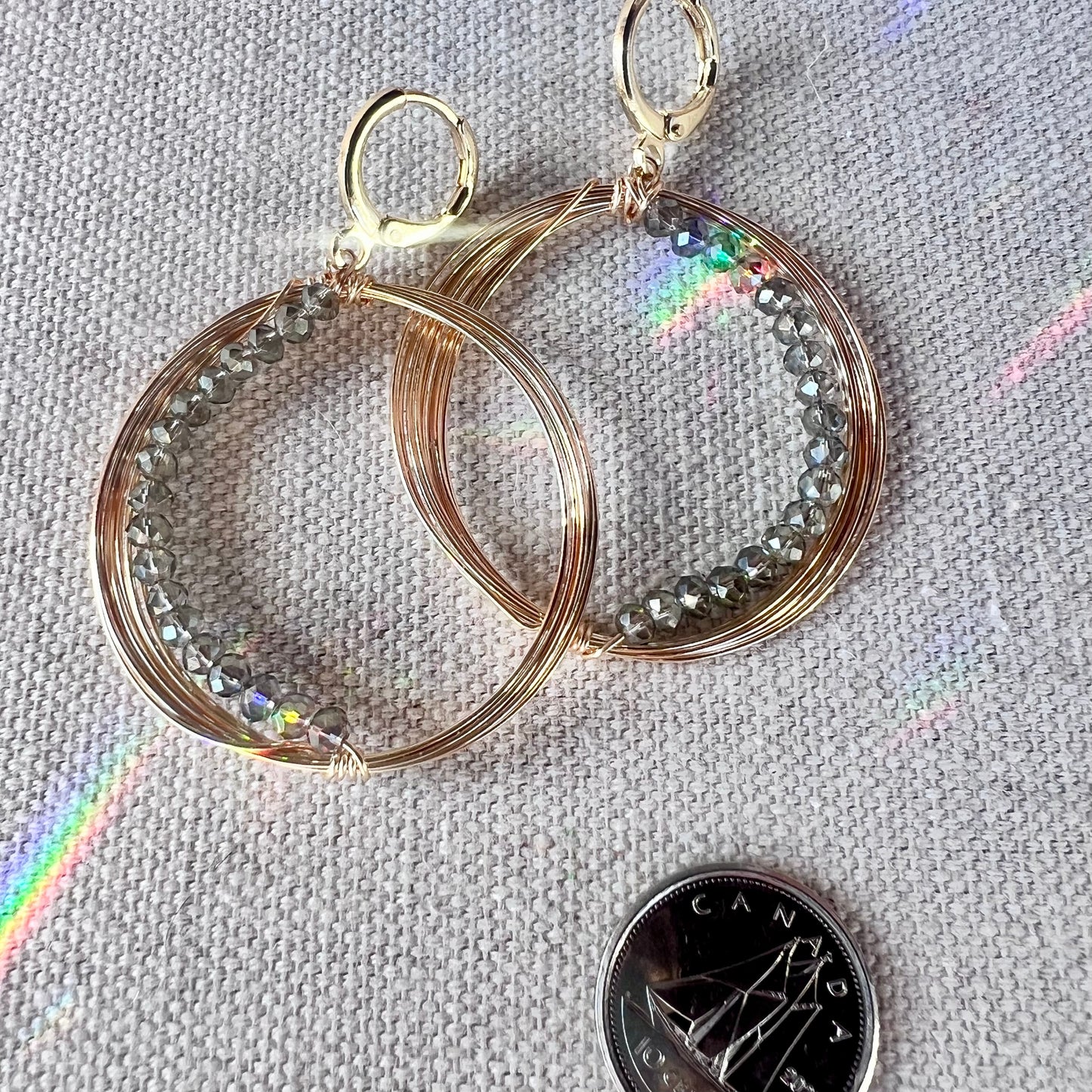 Solar Eclipse Crescent Earrings - Smoke