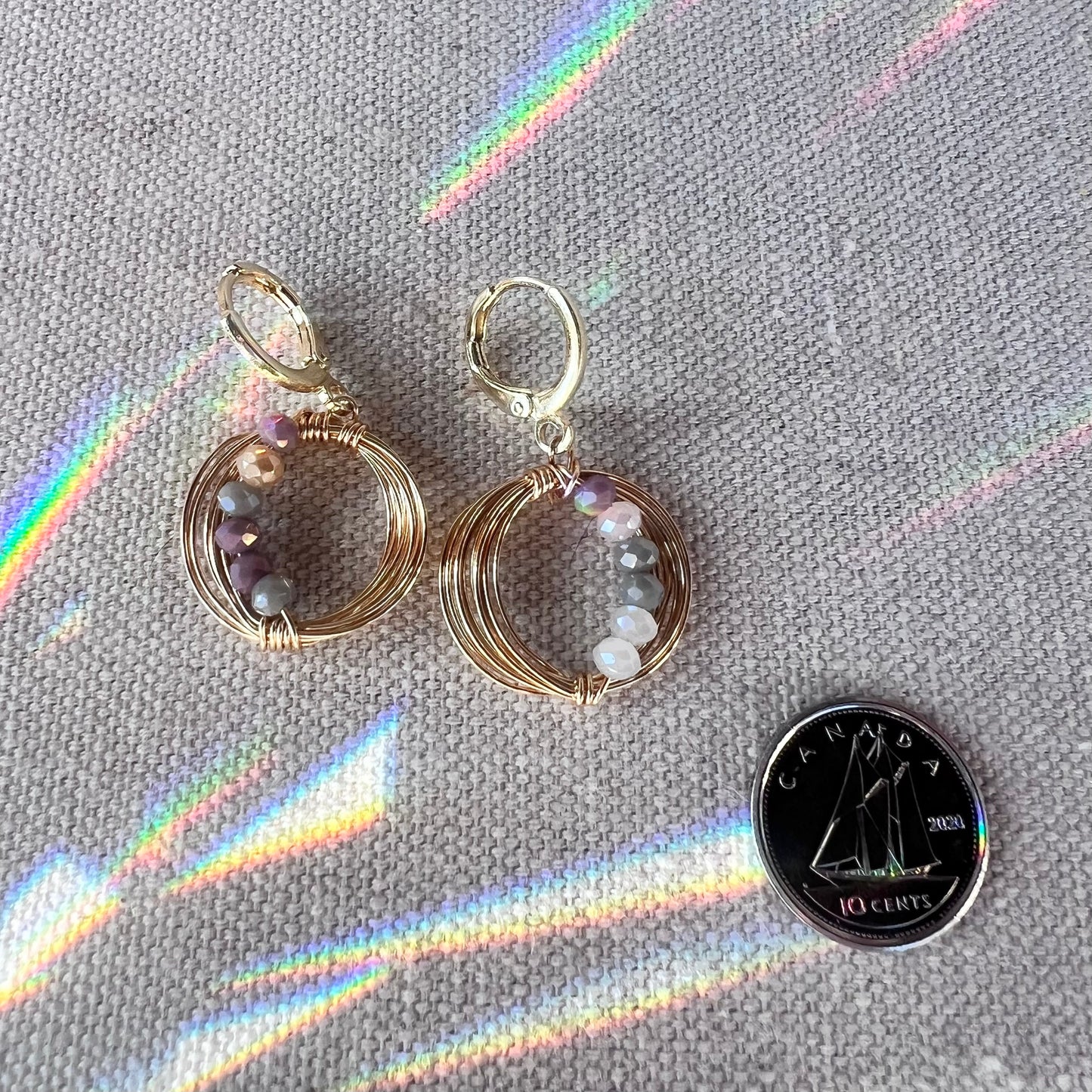 Solar Eclipse Crescent Earrings - Smoke