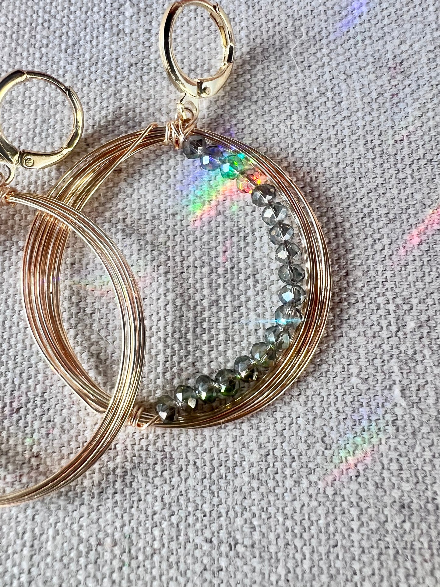 Solar Eclipse Crescent Earrings - Smoke