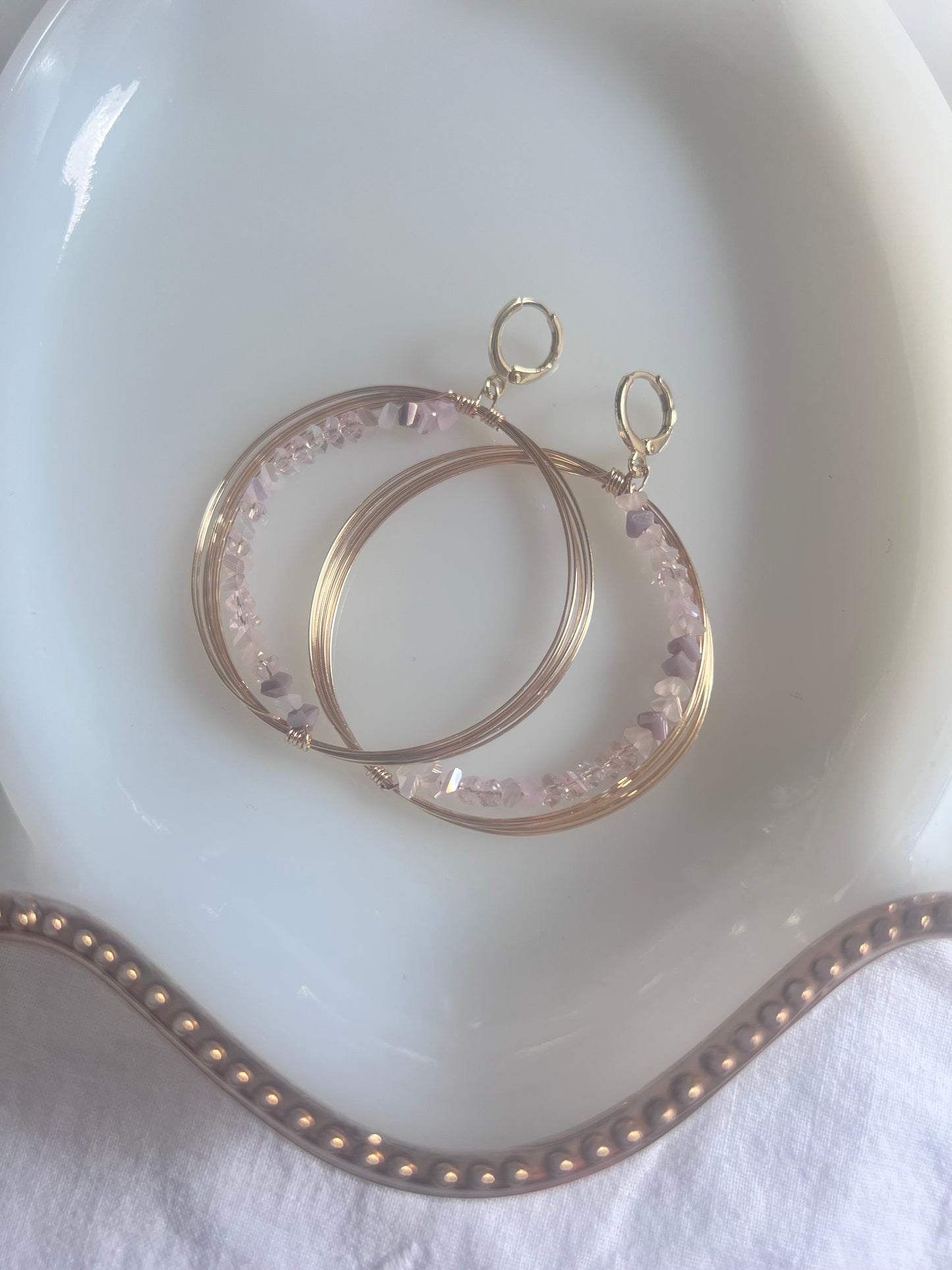 Solar Eclipse Crescent Earrings - Lavender Gradient