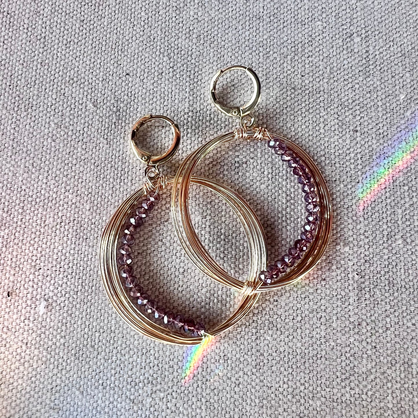 Solar Eclipse Crescent Earrings - Smoke