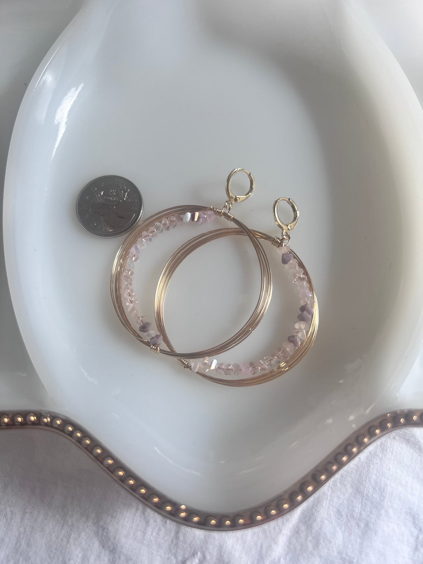 Solar Eclipse Crescent Earrings - Lavender Gradient
