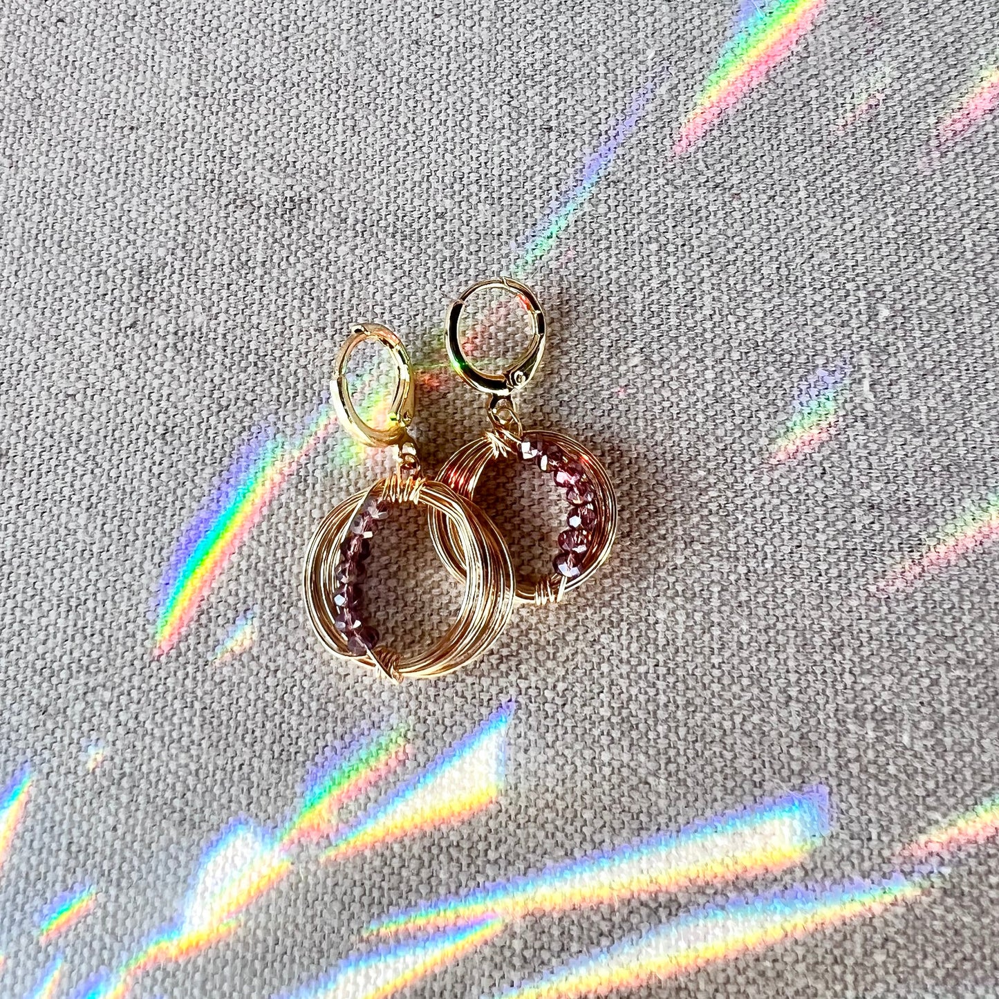 Solar Eclipse Crescent Earrings - Smoke
