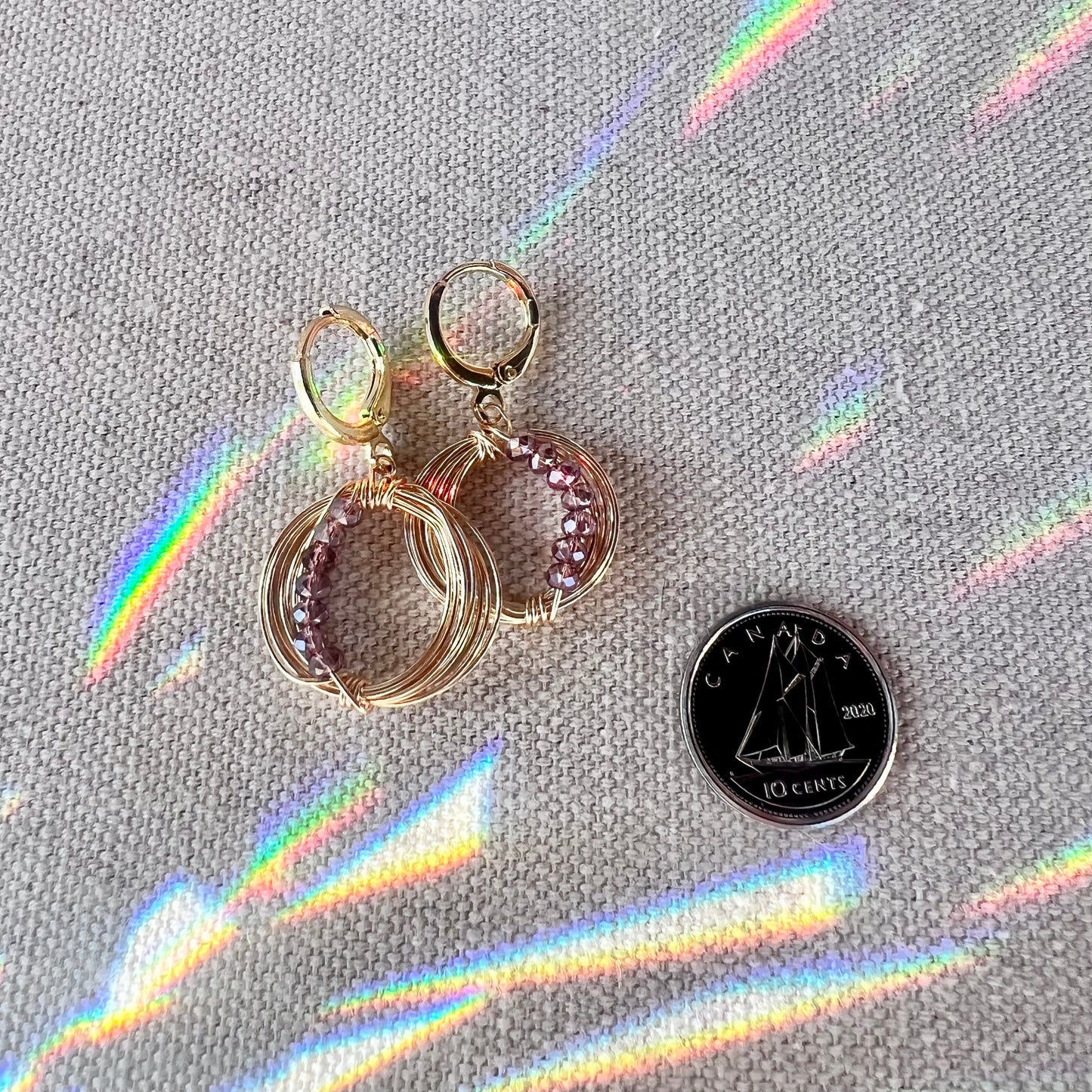 Solar Eclipse Crescent Earrings - Smoke
