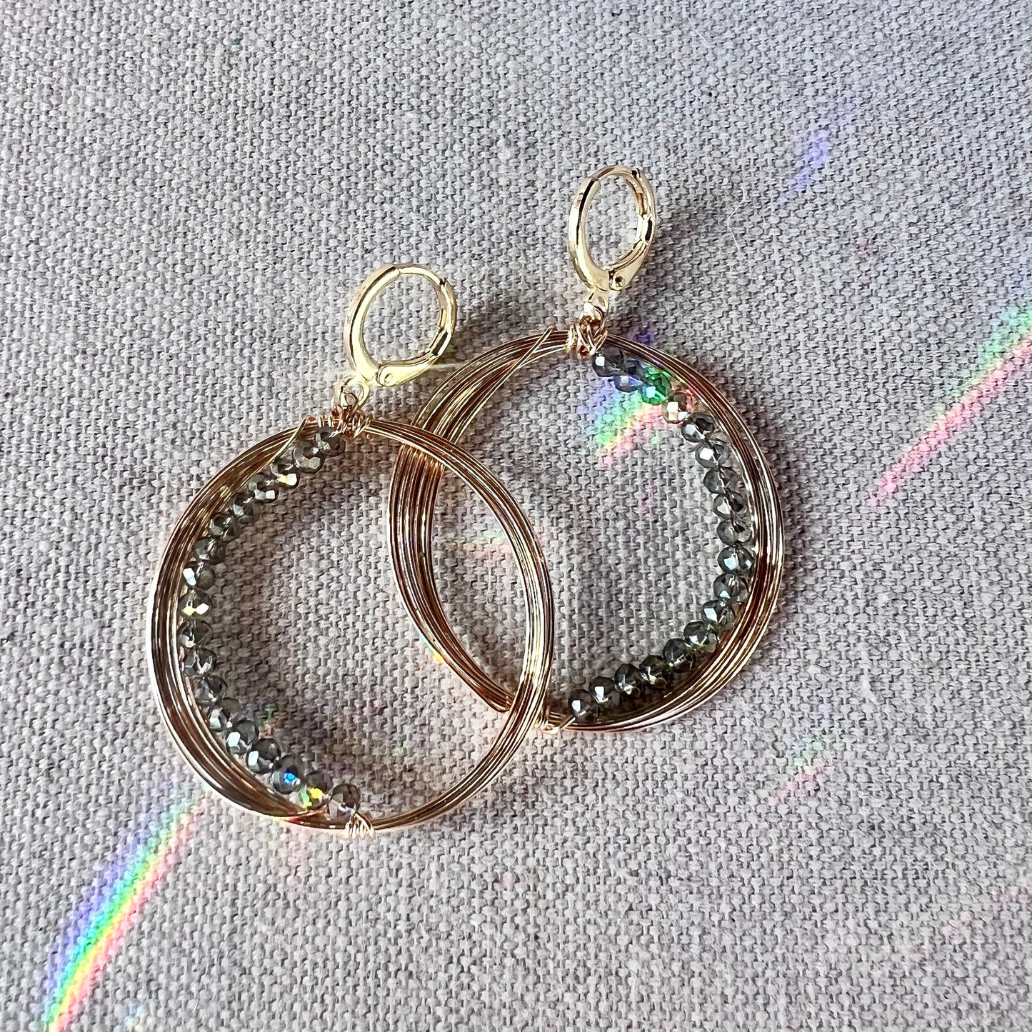 Solar Eclipse Crescent Earrings - Smoke