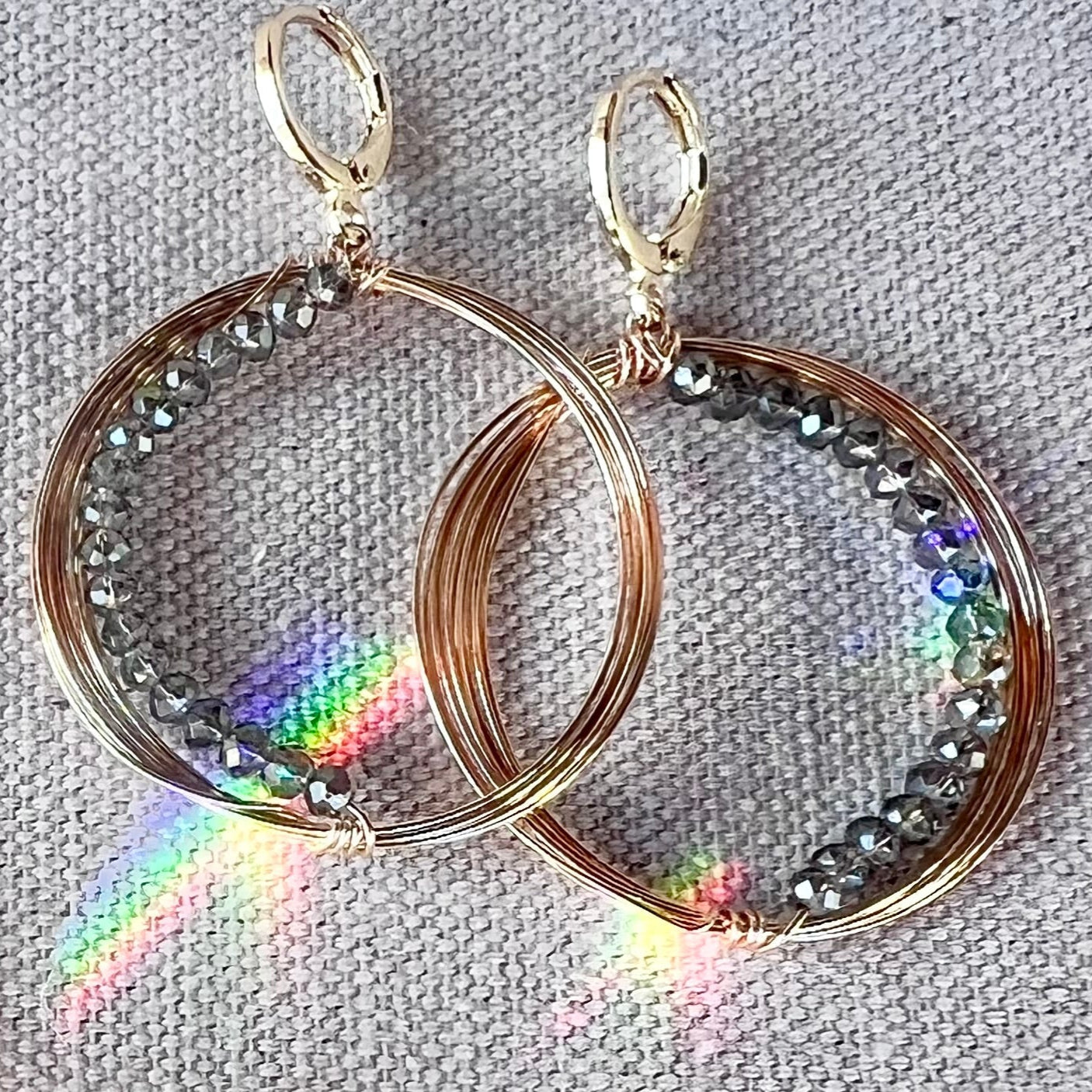 Solar Eclipse Crescent Earrings - Smoke
