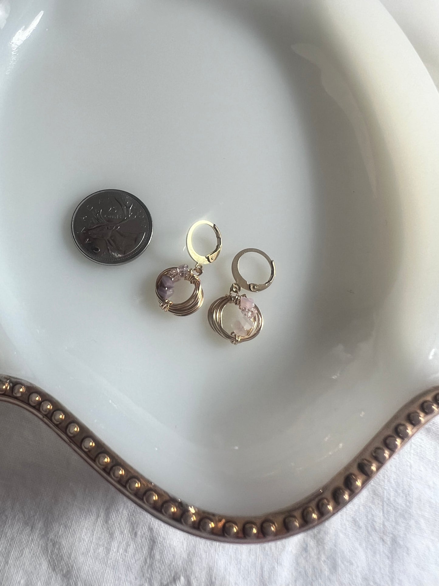 Solar Eclipse Crescent Earrings - Lavender Gradient