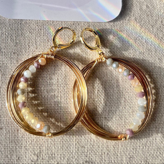 Solar Eclipse Crescent Earrings - Warm Cool Gradient