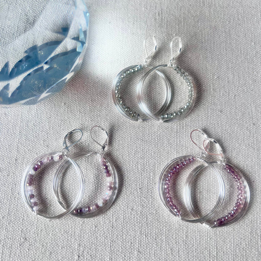 Lunar Eclipse Crescent Earrings