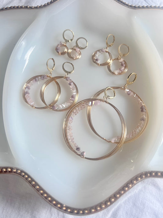 Solar Eclipse Crescent Earrings - Lavender Gradient